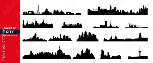 city skylines design. Set of vector cities silhouette