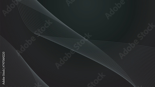 Fototapeta Naklejka Na Ścianę i Meble -  Black abstract gradient background wallpaper design vector image with curve line for backdrop or presentation