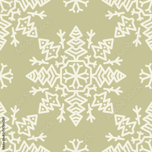 Seamless pattern with mandala ornament. The print is well suited for textiles  wallpaper and packaging.
