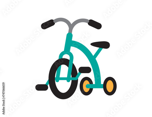 tricycle illustration for coloring book template, children tricycle for kid worksheet printable