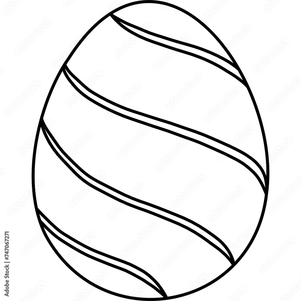 curve line on Easter egg outline curve line on Easter egg outline