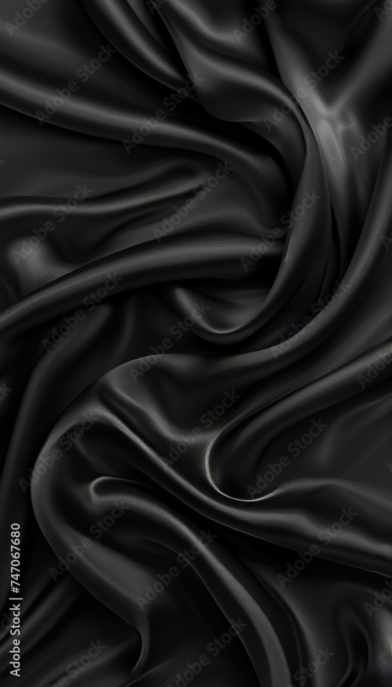 Obraz premium Luxurious black silk background with delicate, elegant texture for creative design projects