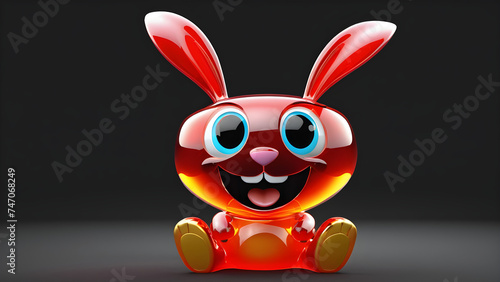 cartoon rabbit. a cartoon character with a happy face funny rabbit on a black background