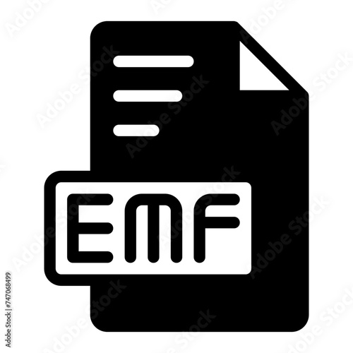 Emf icon Glyph design. image extension format file type icon. vector illustration