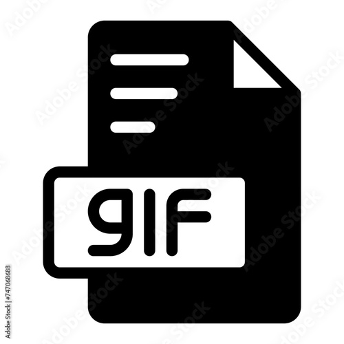 Gif Icon Glyph design. image extension format file type icon. vector illustration