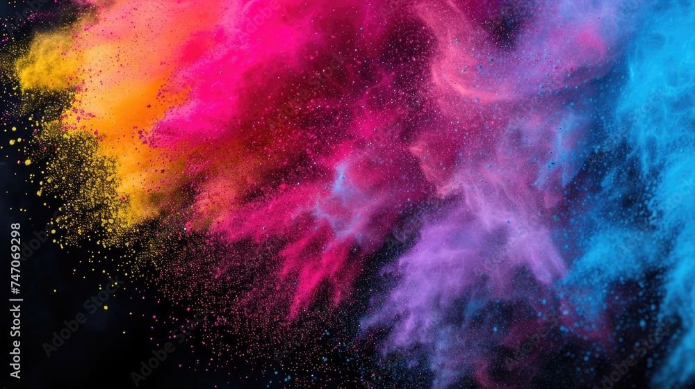Artistic Visualization of Colorful Paint Splatter