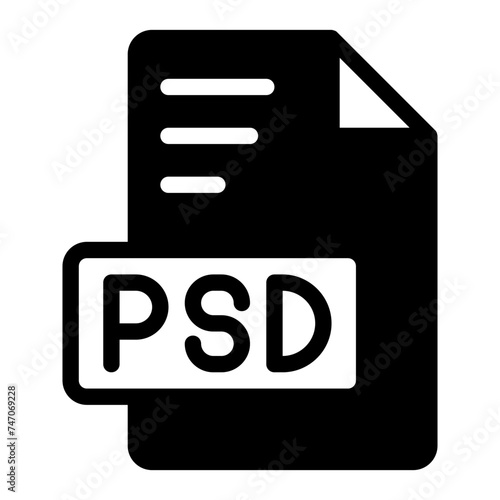 Psd Icon Glyph design. image extension format file type icon. vector illustration