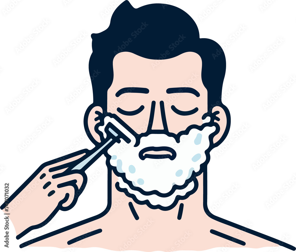 Shaving illustration created by artificial intelligence. Shaving illustration created by artificial intelligence.