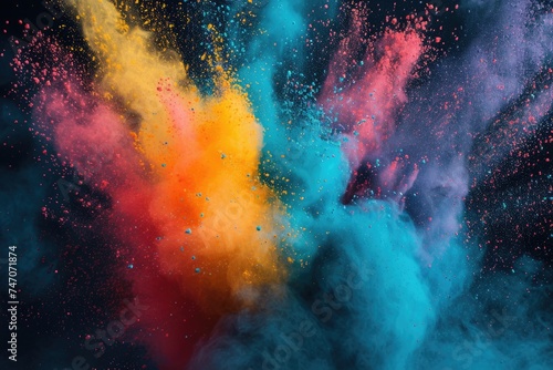 Colorful Paint Splatter - vibrant colors mixed together