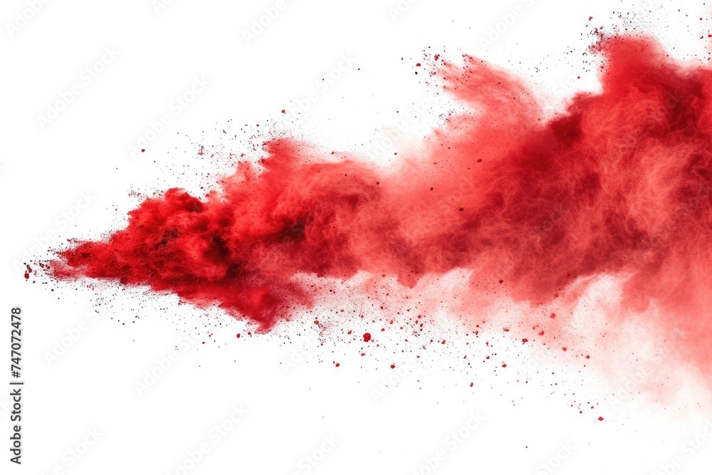Red Color Spreading across White Background Red Color Spreading across White Background