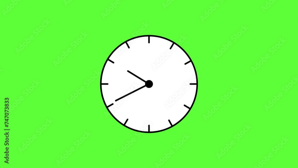4K motion graphics animation of clock rotating seamlessly on chroma key green screen background. 4K motion graphics animation of clock rotating seamlessly on chroma key green screen background.