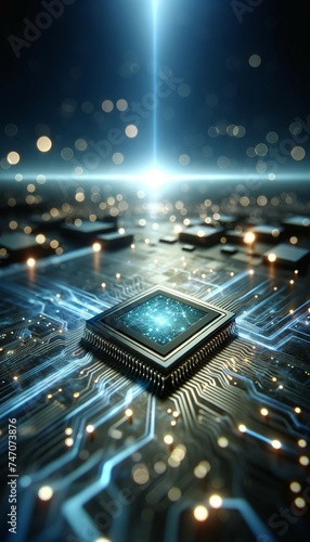 Obraz na płótnie Illuminated CPU: Heart of Computing Power