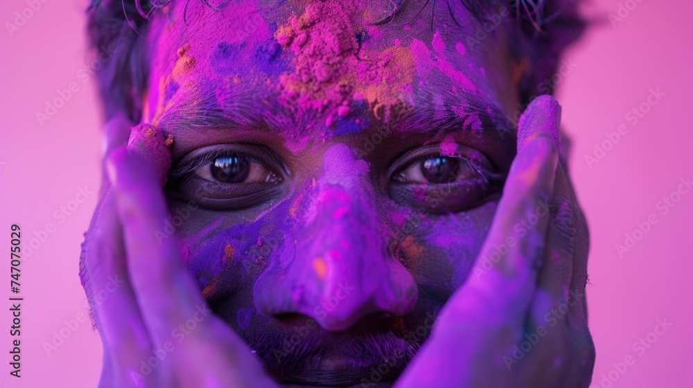 A Man Drenched in Colorful Paint - Capturing the Vibrant Moment. Fictional Character Created By Generated By Generated AI. A Man Drenched in Colorful Paint - Capturing the Vibrant Moment. Fictional Character Created By Generated By Generated AI.