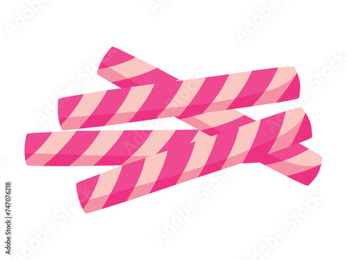 Strawberry Wafer Stick Roll Astor Snack Food Vector Illustration
