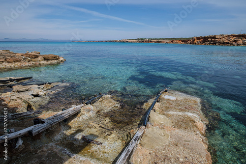 traditional dry dock, Cala Saona, Formentera, Pitiusas Islands, Balearic Community, Spain