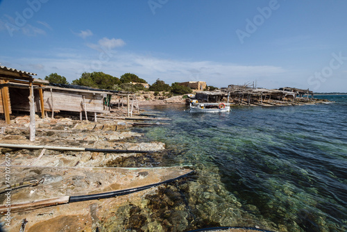 traditional dry dock, S´Algar, Formentera, Pitiusas Islands, Balearic Community, Spain photo