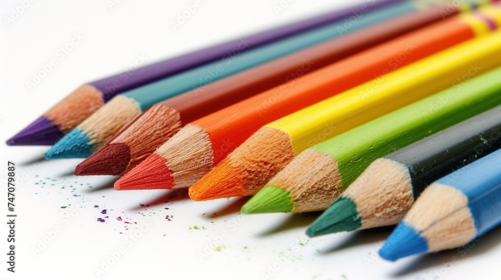 color pencils isolated on white background color pencils isolated on white background