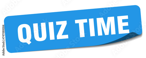 quiz time sticker. quiz time label