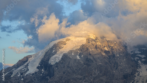 The Ortler Alps near Stelvo Pass at sunset