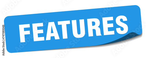 features sticker. features label