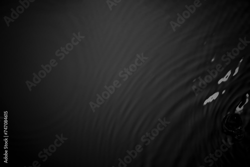Image of black water surface with waves. photo