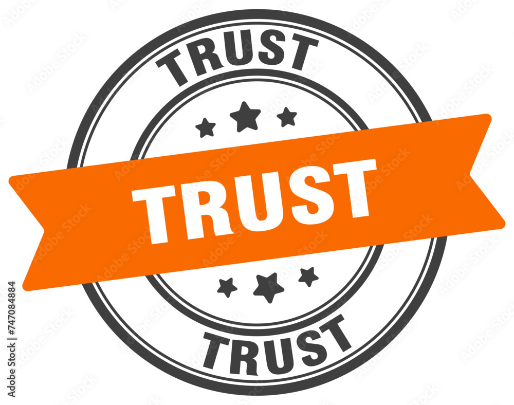Fototapeta premium trust stamp. trust label on transparent background. round sign