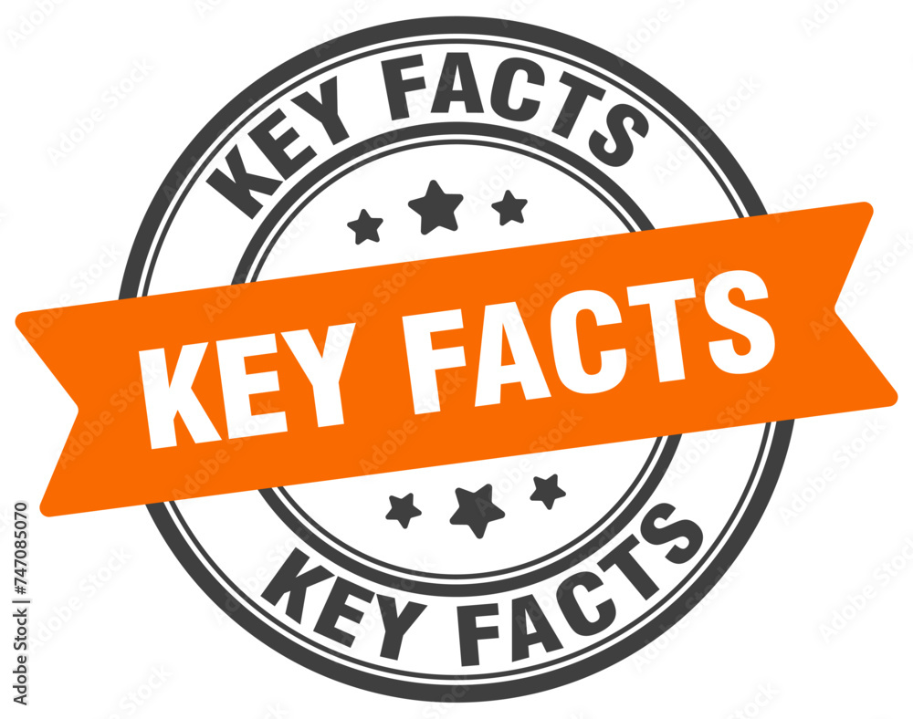 key facts stamp. key facts label on transparent background. round sign