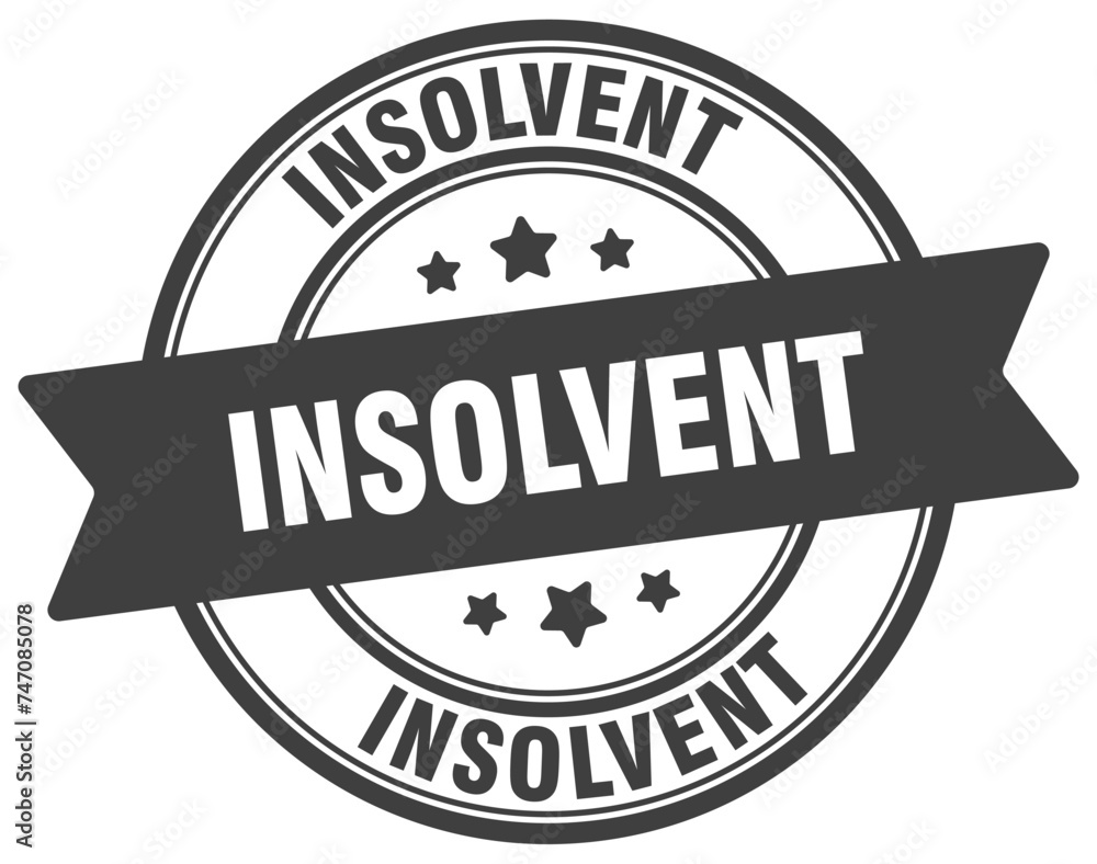 Fototapeta premium insolvent stamp. insolvent label on transparent background. round sign