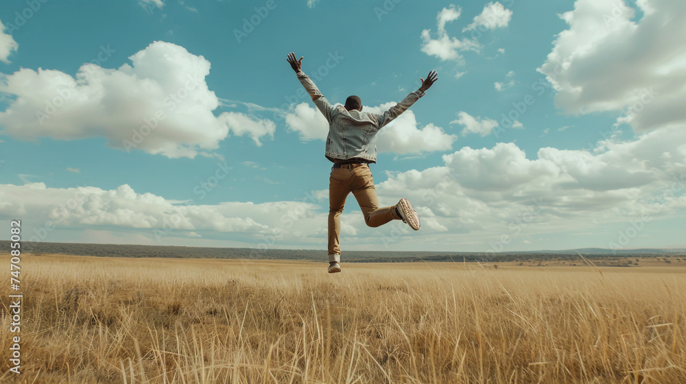 happy businessman with jumping, success concept happy businessman with jumping, success concept
