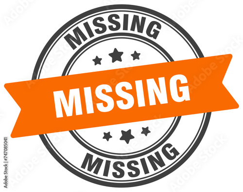 missing stamp. missing label on transparent background. round sign