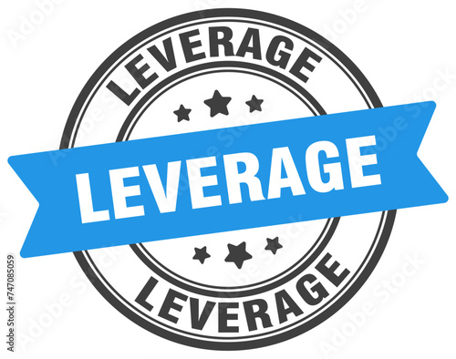 leverage stamp. leverage label on transparent background. round sign