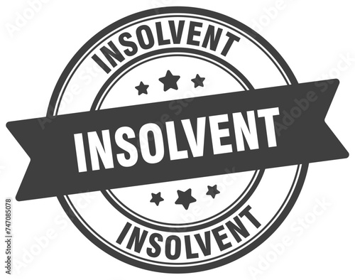 insolvent stamp. insolvent label on transparent background. round sign