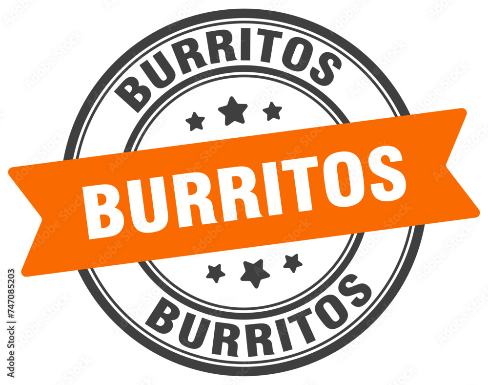 burritos stamp. burritos label on transparent background. round sign