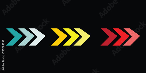 Dynamic moving arrow symbol with background