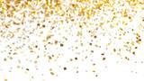 gold confetti paper isolated white background