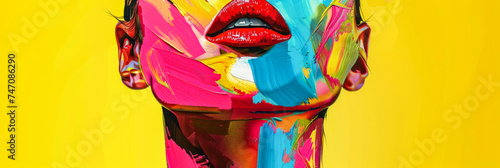 Vibrant woman portrait with bold colors photo