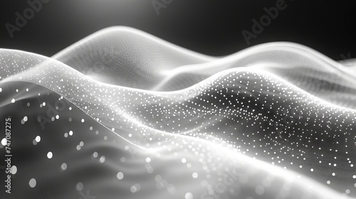 The structure of a network is shown as a wave of dots and weave lines against an abstract background. © Diana