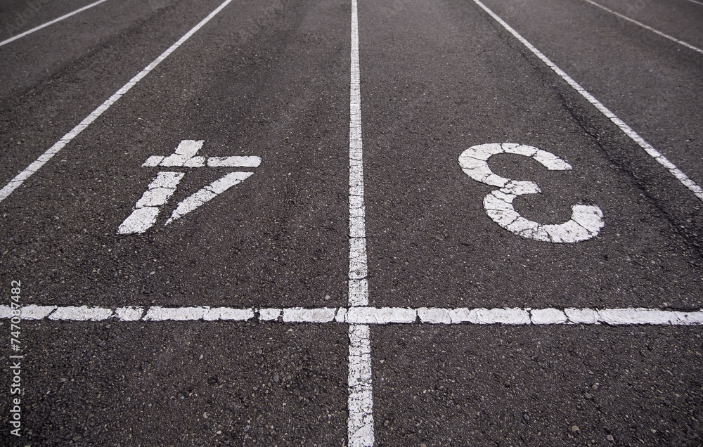 Fototapeta premium Numbers on an athletics track