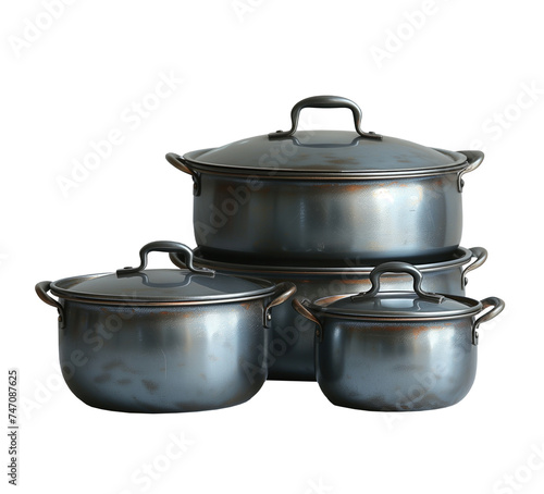 Cooking pots isolated