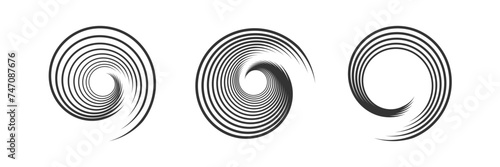 Set of Spiral Design Elements. Abstract Swirl Icons.