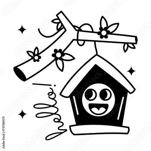 Here’s a glyph sticker of tree birdhouse 