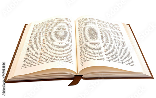 Textbook with Lessons and Exercises Isolated on Transparent Background PNG.