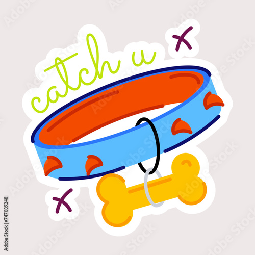 A flat sticker of dog collar 