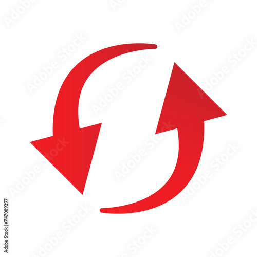 Flat style illustration of going up red arrow icon isolated design.
