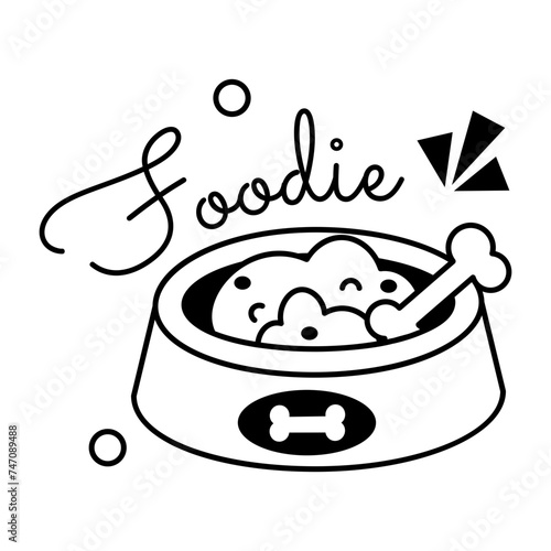 A glyph sticker of pet food bowl 