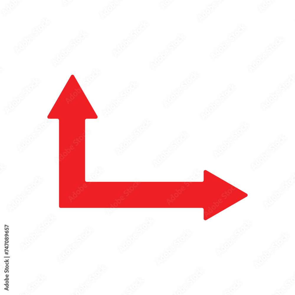 Red arrow Right vector Direction isolated on a white background. Red arrow Right vector Direction isolated on a white background.