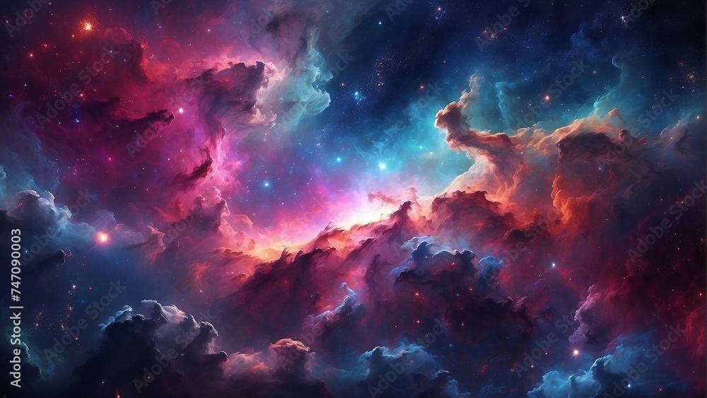 Beautiful cloud nebula, space galaxy, night sky, universe, astronomy, and supernova background wallpaper