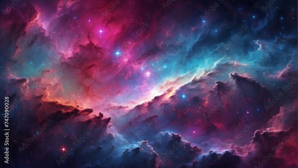 Fototapeta premium Beautiful cloud nebula, space galaxy, night sky, universe, astronomy, and supernova background wallpaper