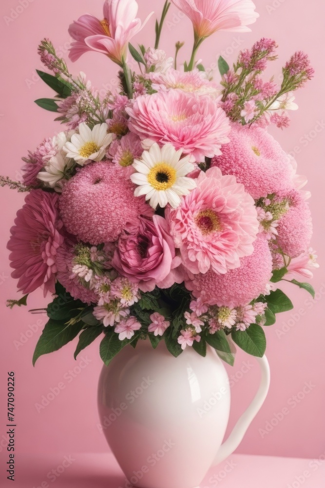 Vibrant colorful bouquet in a glass vase Vibrant colorful bouquet in a glass vase