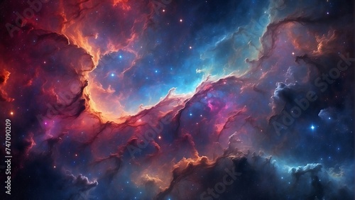 Beautiful cloud nebula, space galaxy, night sky, universe, astronomy, and supernova background wallpaper photo